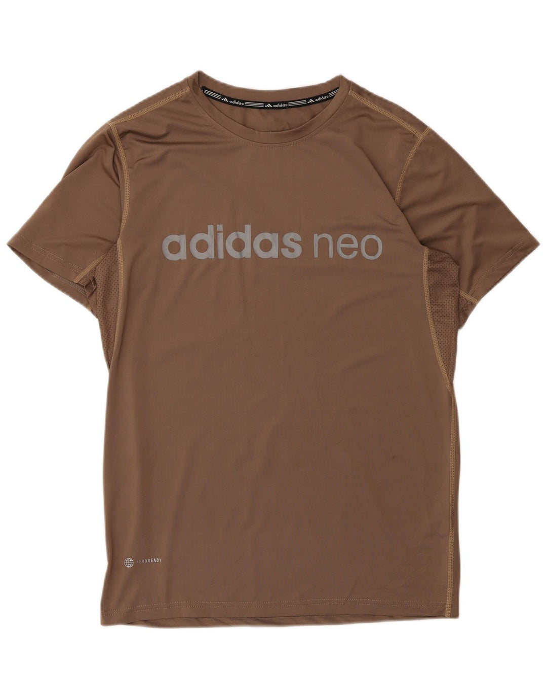 Camiseta Adidas Masculina Aeroready Graphic Top Grande Poliéster Marrom