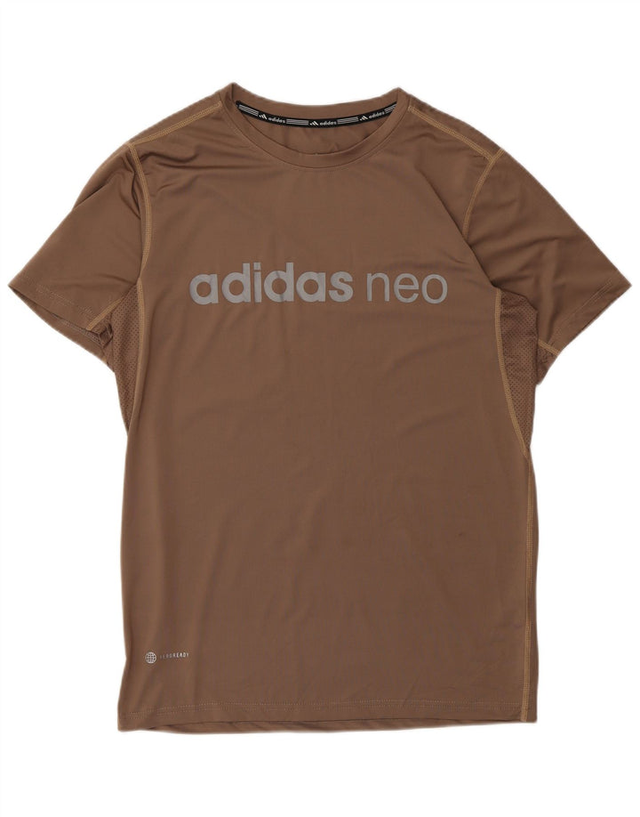 Camiseta Adidas Masculina Aeroready Graphic Top Grande Poliéster Marrom