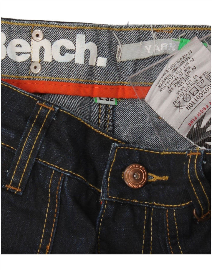 BENCH Mens Straight Jeans W28 L32 Azul Marinho Algodão