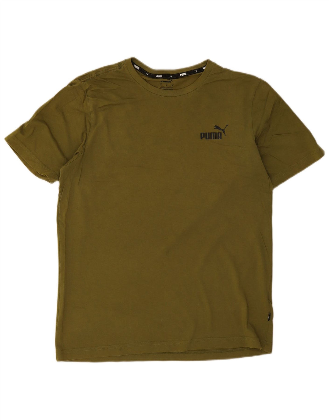 Puma Mens Graphic T-Shirt Top Médio Algodão Cáqui