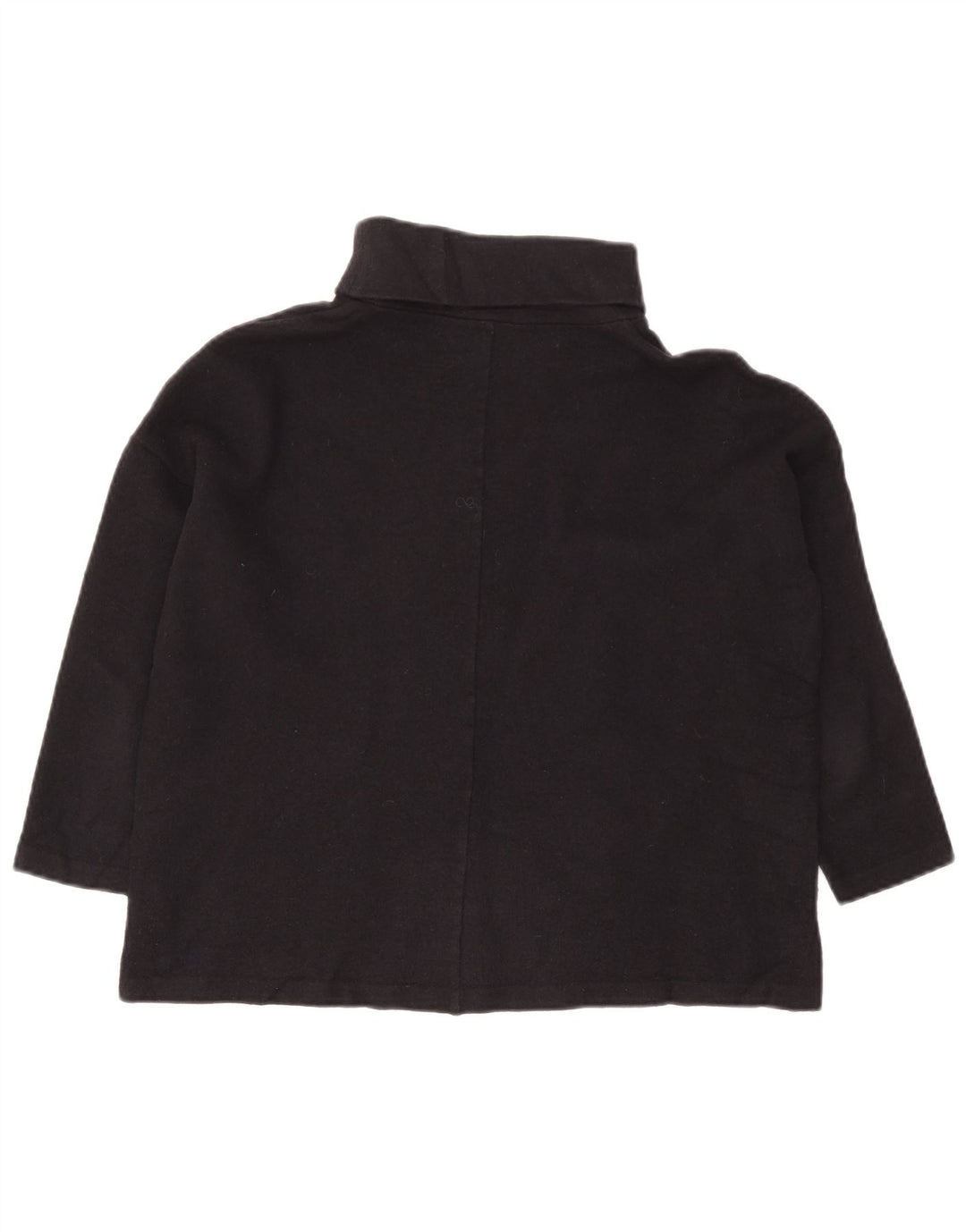 Suéter feminino Cos manga 3/4 com gola redonda Reino Unido 14 lã azul marinho médio