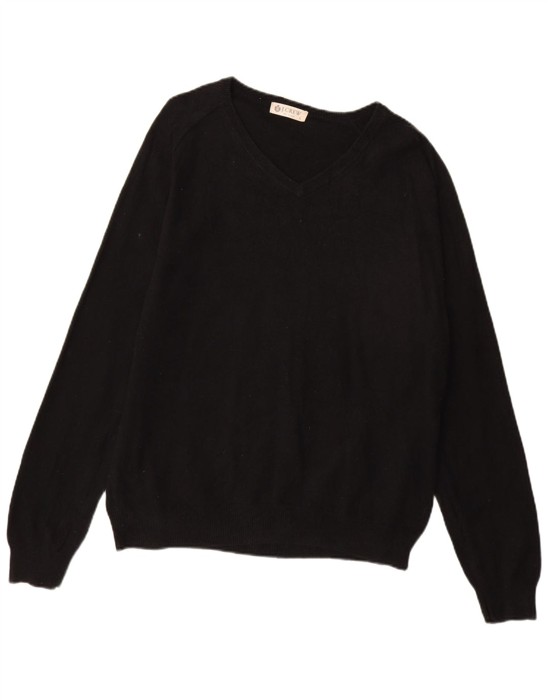 Suéter masculino J. Crew com decote em V, grande algodão preto
