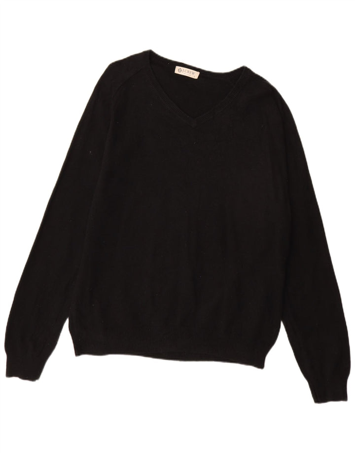 Suéter masculino J. Crew com decote em V, grande algodão preto