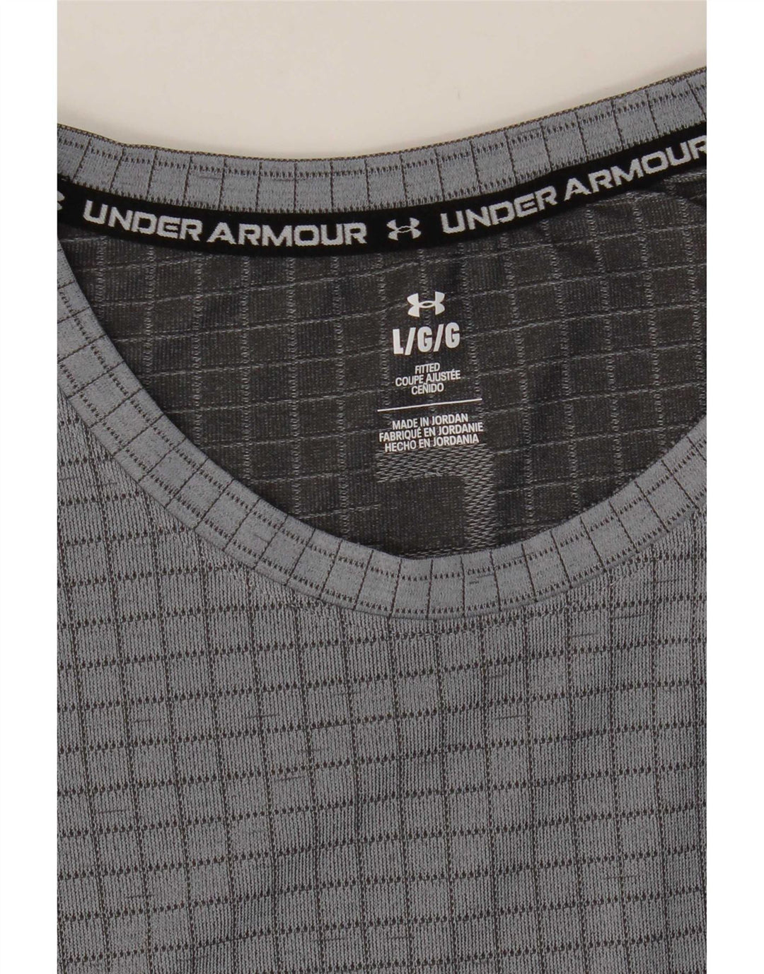 Camiseta masculina Under Armour grande xadrez cinza