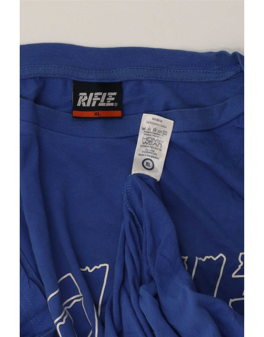 Camiseta masculina com estampa Rifle Top XL algodão azul