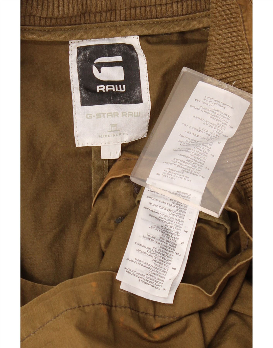 Jaqueta utilitária masculina G-STAR Reino Unido 40 algodão cáqui grande
