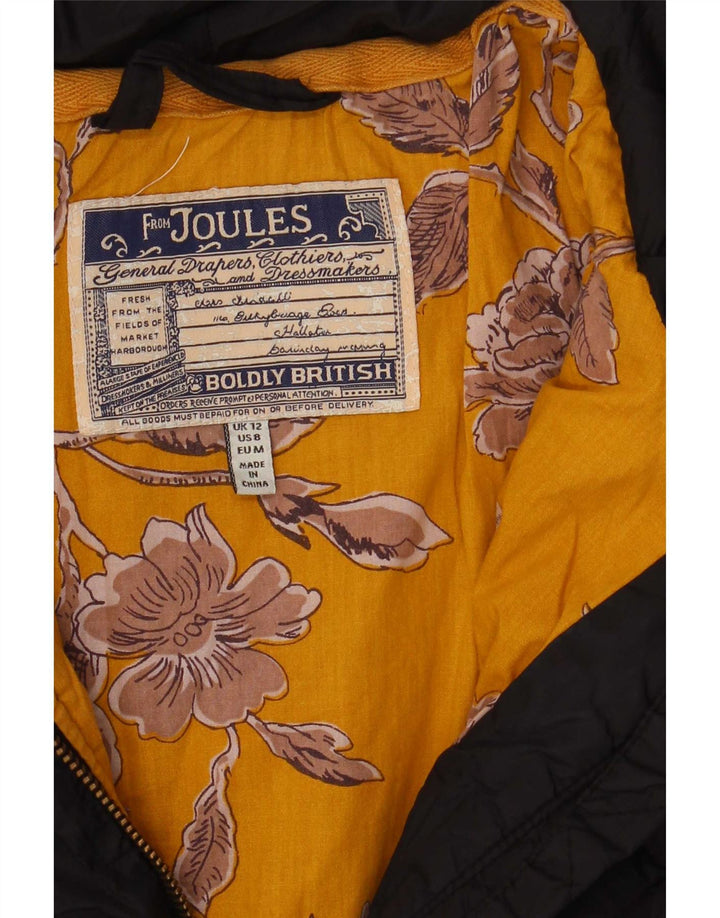 Jaqueta acolchoada feminina Joules UK 12 poliamida preta média