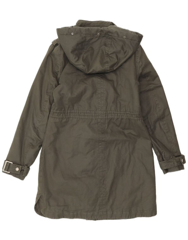 Jaqueta parka feminina com capuz MINT VELVET Reino Unido 10 pequena cáqui