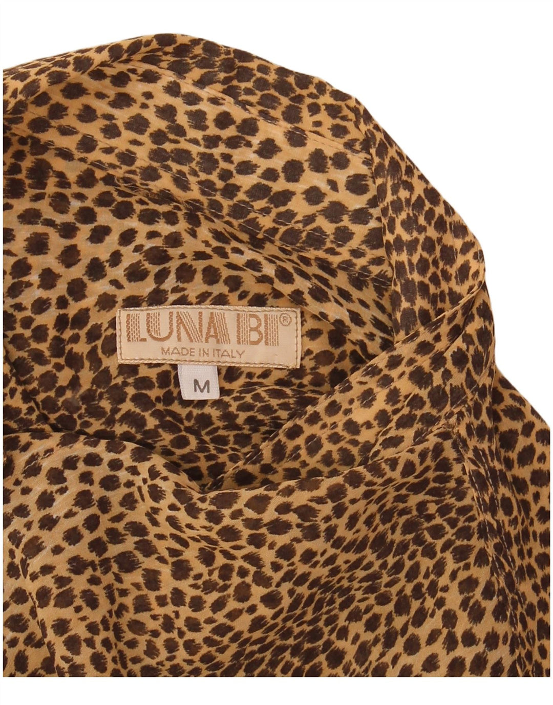 Camisa militar feminina VINTAGE Reino Unido 14 marrom médio com estampa animal