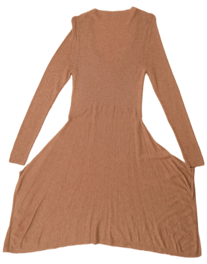 Vestido jumper feminino Marks & Spencer UK 14 viscose marrom médio