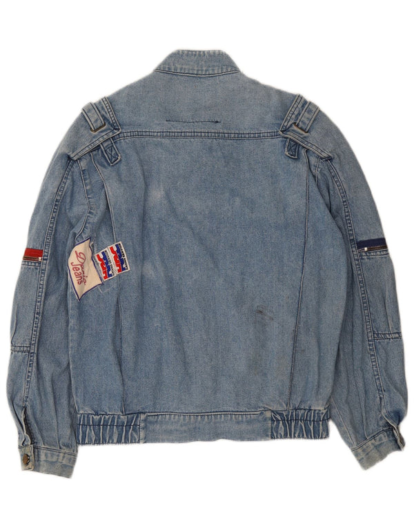 Jaqueta jeans masculina POP 84 UK 36 pequena azul