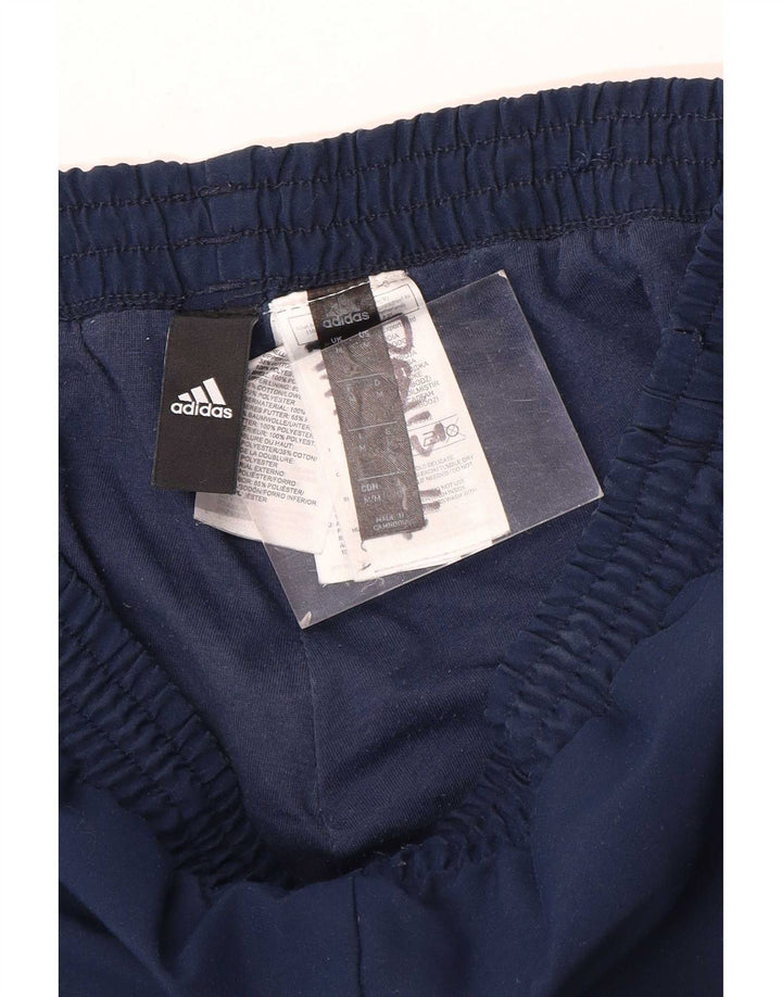 Adidas Womens Tracksuit Calças Joggers UK 14 Médio Azul Marinho Poliéster