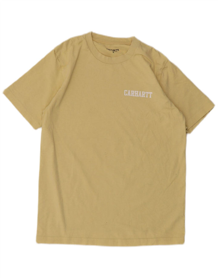 Carhartt Camiseta Masculina Top Pequeno Algodão Amarelo