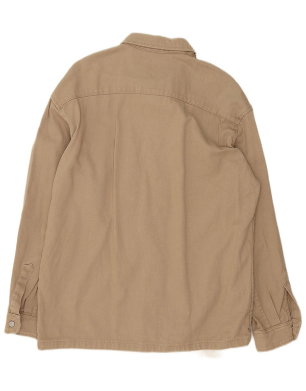 Camisa masculina Zara com ajuste relaxado, algodão colorblock bege médio