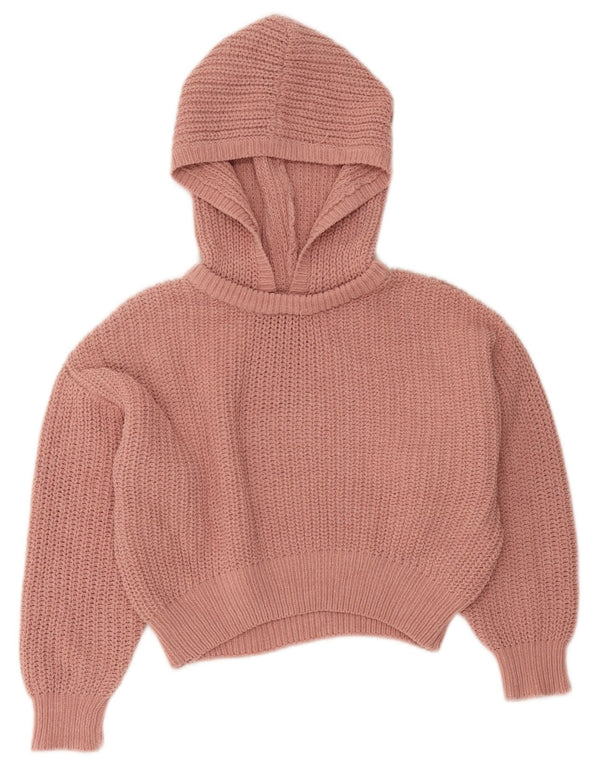 Zara Girls Jumper com capuz 9-10 anos rosa