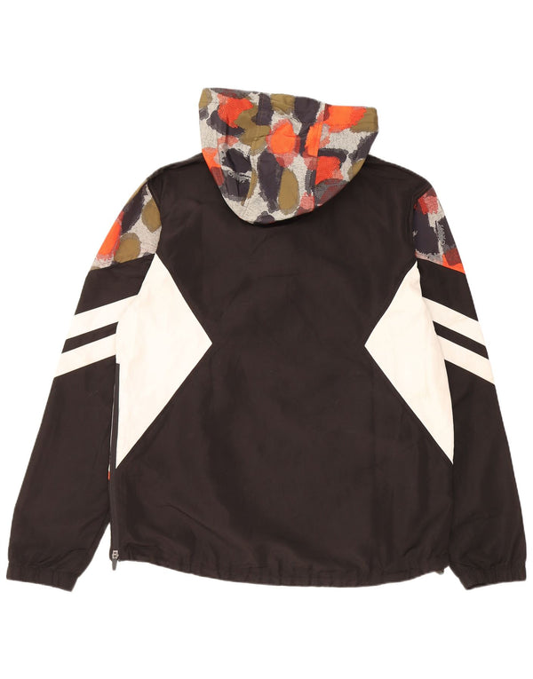 Jaqueta de chuva masculina SUPERDRY com capuz UK 40 grande preta manchada