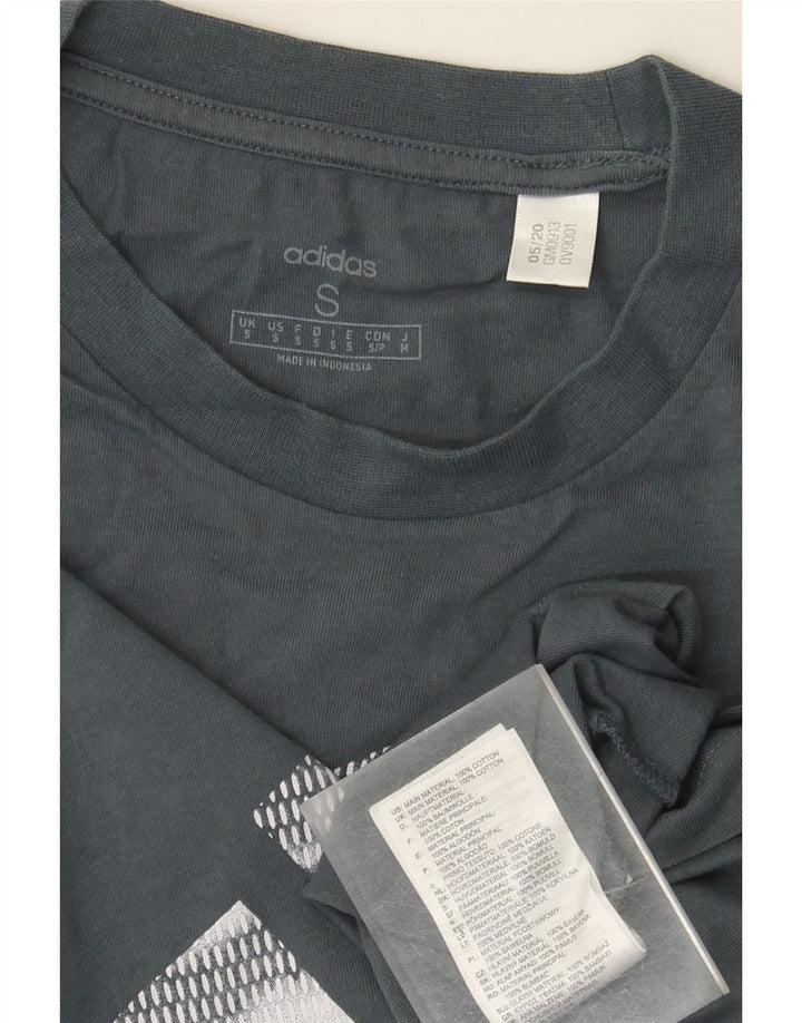 Camiseta Adidas Masculina Graphic Top Pequeno Algodão Azul