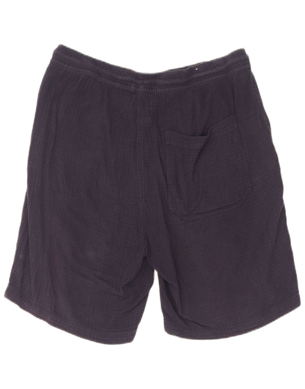 Zara Mens Sport Shorts Médio Azul Marinho Algodão