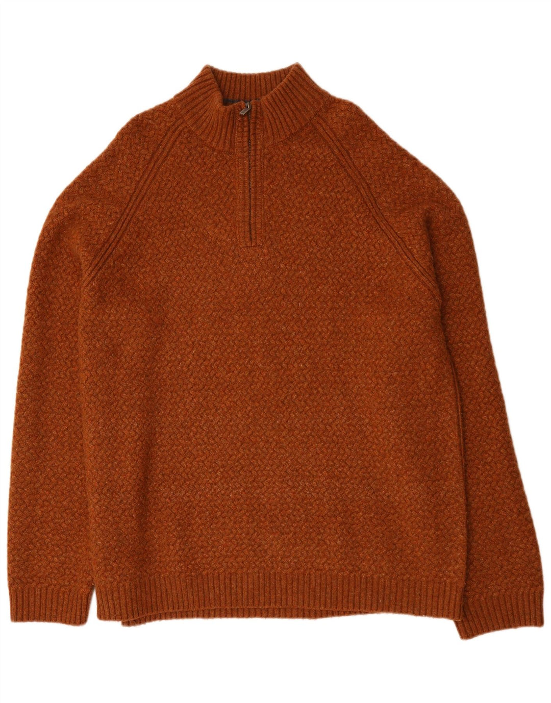 Suéter masculino Fat Face com zíper e pescoço 3XL marrom Chevron