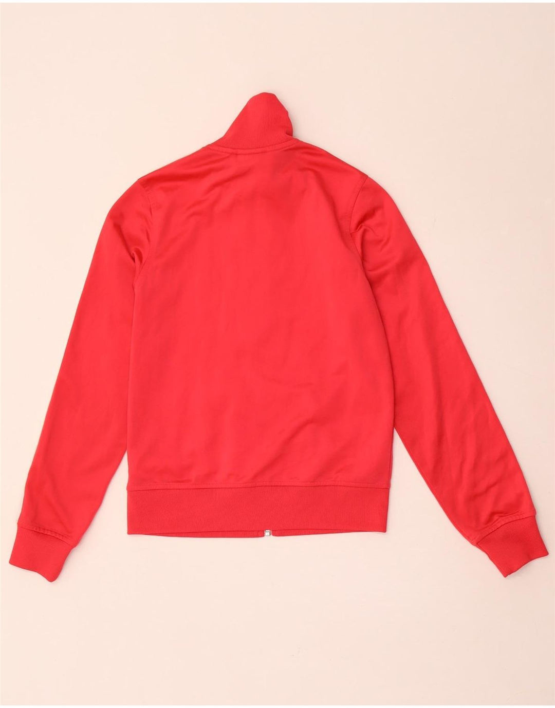 Adidas Womens Tracksuit Top Jacket UK 10 Pequeno Poliéster Vermelho