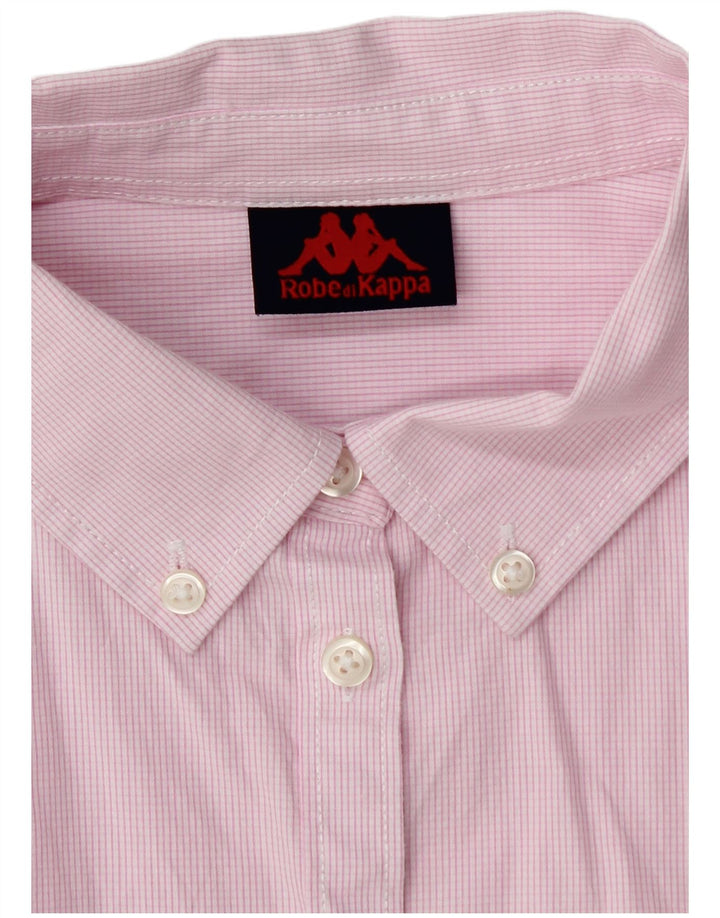 Camisa feminina Kappa UK 16 grande algodão xadrez rosa