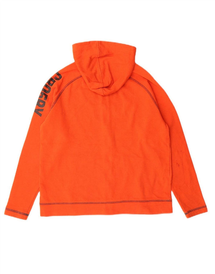 Suéter REEBOK Boys com capuz e zíper gráfico 13-14 anos algodão laranja