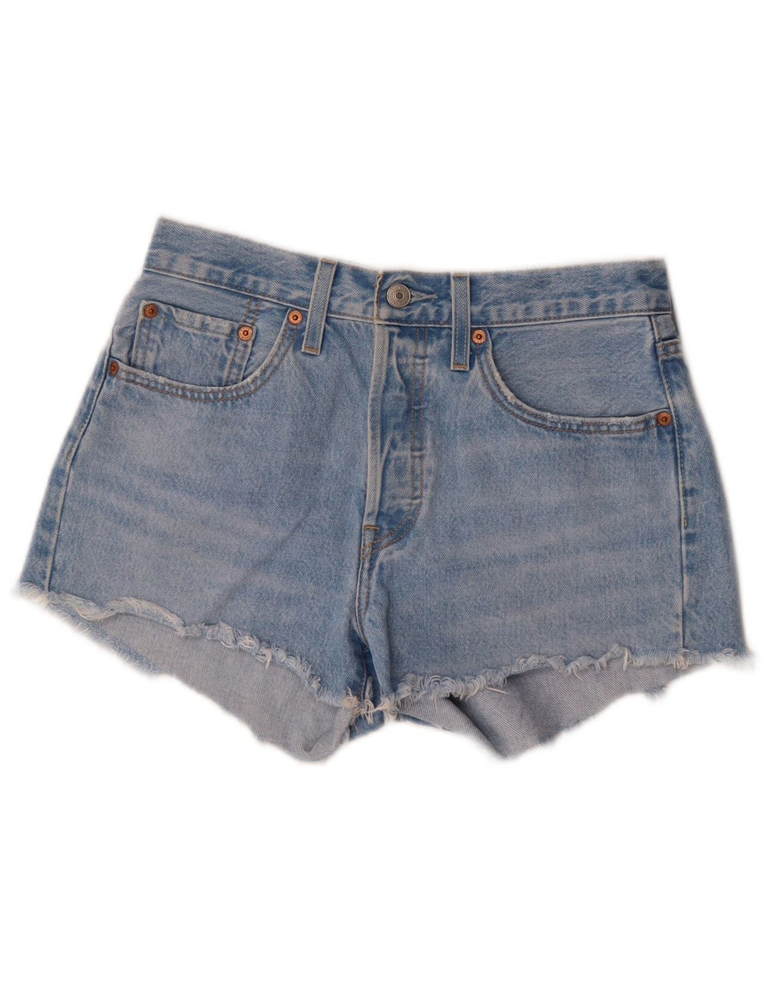 Levi's Womens 501 Denim Hot Pants W26 Pequeno Azul Algodão