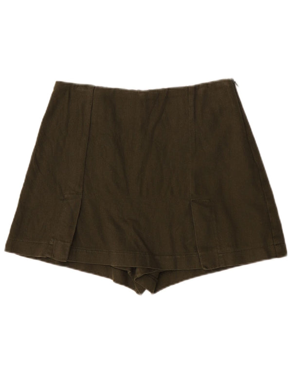 Calça quente feminina Zara XS W24 algodão cáqui