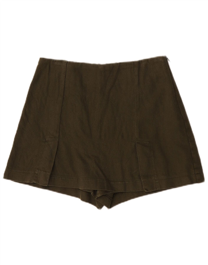 Calça quente feminina Zara XS W24 algodão cáqui