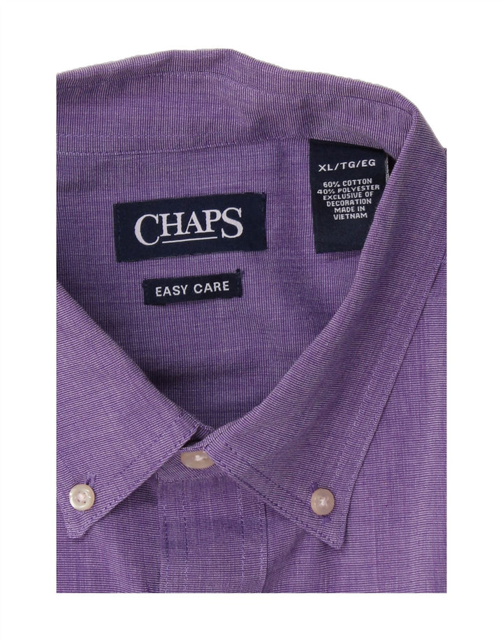 CHAPS Mens Big & Tall Shirt XL Purple Cotton Vintage Chaps and Second-Hand Chaps from Messina Hembry 