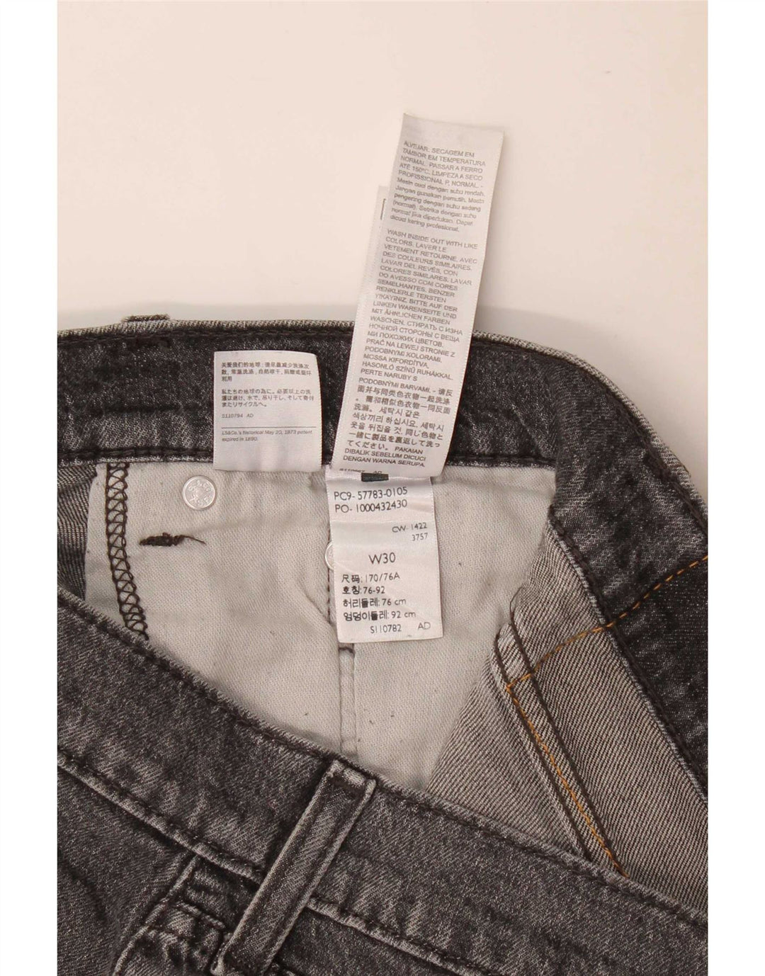 Levi's Masculino 502 Straight Jeans W30 L29 Cinza Algodão