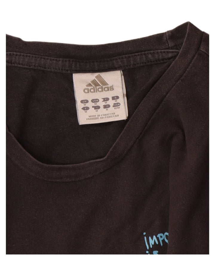 ADIDAS Mens Graphic T-Shirt Top Médio Algodão Preto