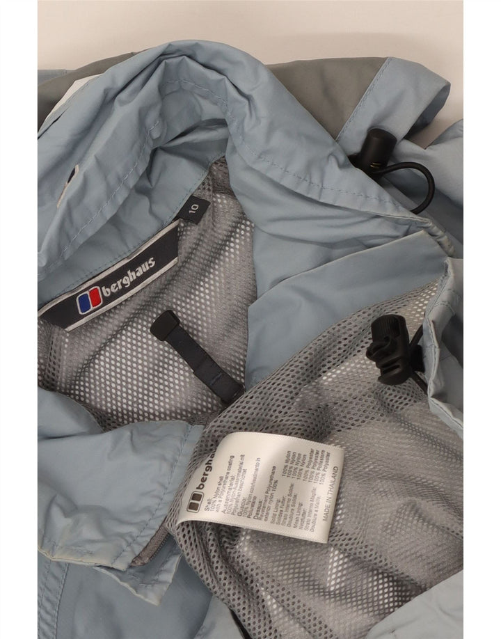 Jaqueta de chuva feminina grande com capuz Berghaus Reino Unido 10 pequena azul nylon