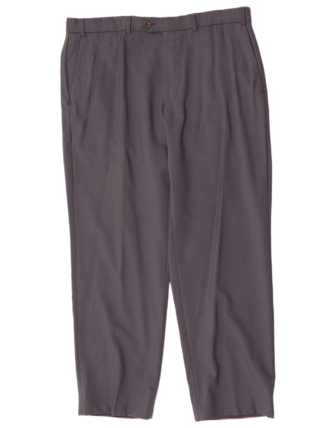 Calça masculina de terno reto Marks & Spencer W36 L29 cinza nova lã