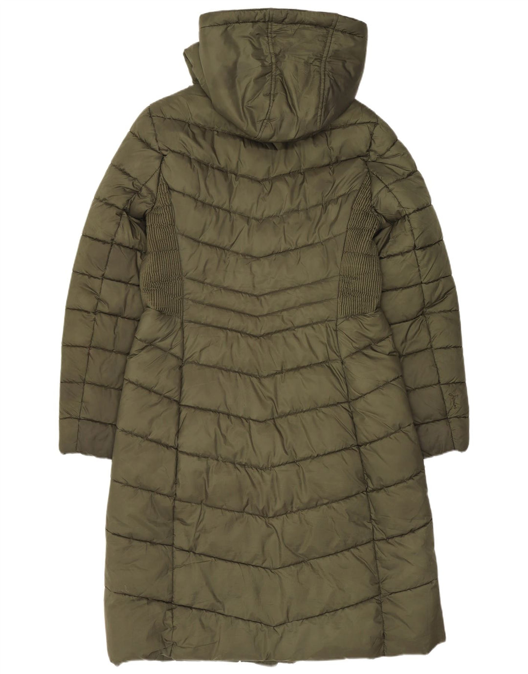 Casaco acolchoado com capuz feminino Joules UK 12 poliéster cáqui médio