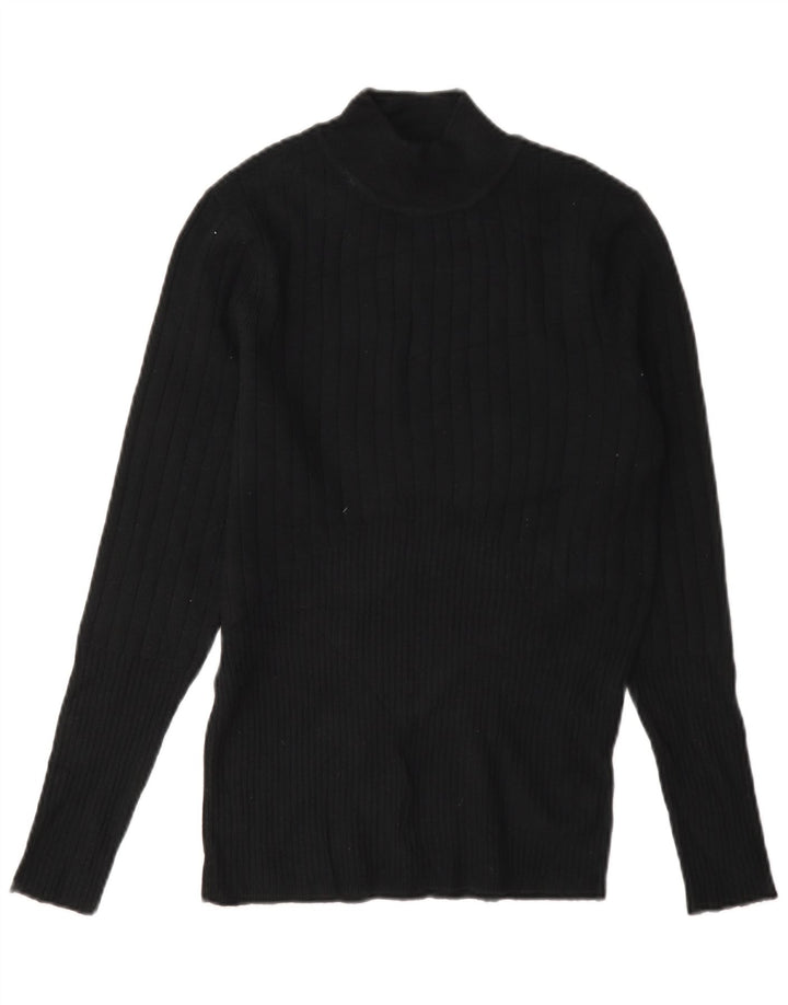 Suéter feminino Marks & Spencer com gola tartaruga Reino Unido 12 médio preto