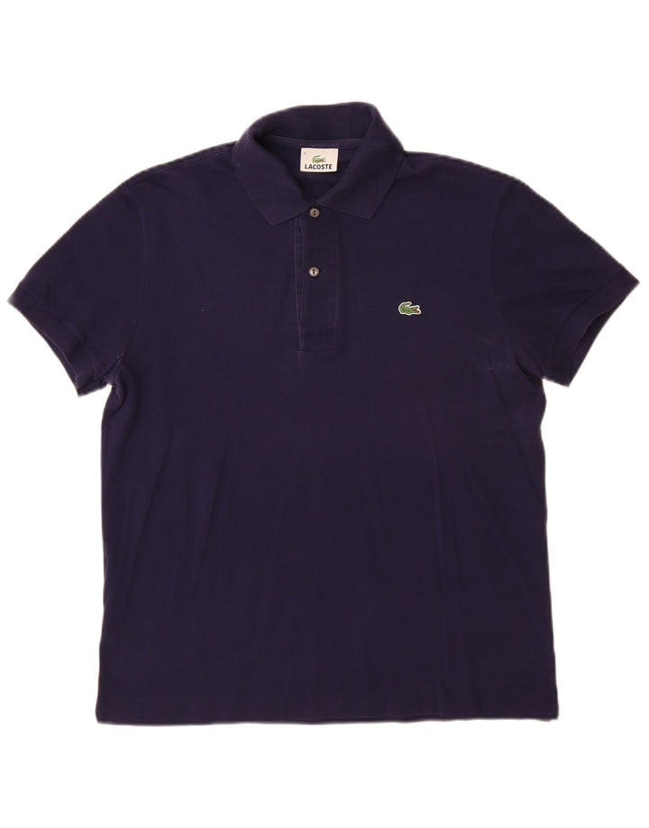 Camisa polo masculina Lacoste tamanho 3 pequeno algodão azul marinho
