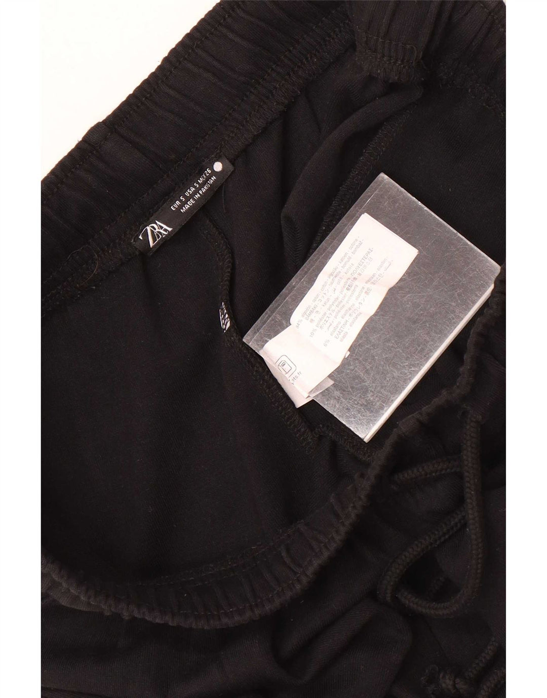Calça de treino masculina Zara pequena de algodão preto