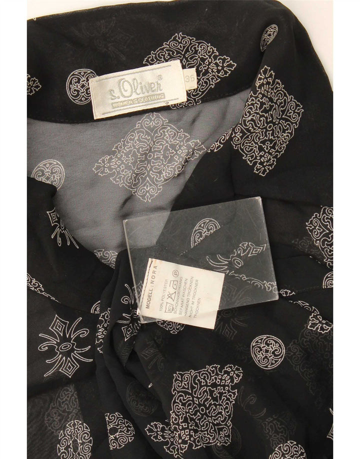 Blusa feminina S.Oliver Longline EU 36 pequena preta floral poliéster