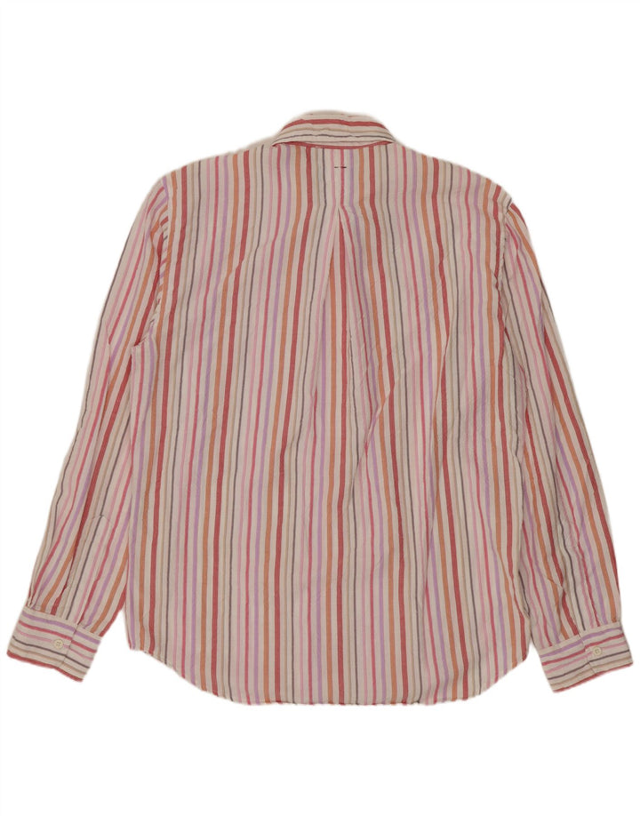 Camisa masculina Carrera média listrada multicolorida de algodão