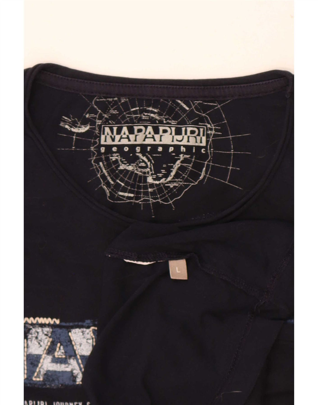 Camiseta masculina gráfica Napapijri grande azul marinho