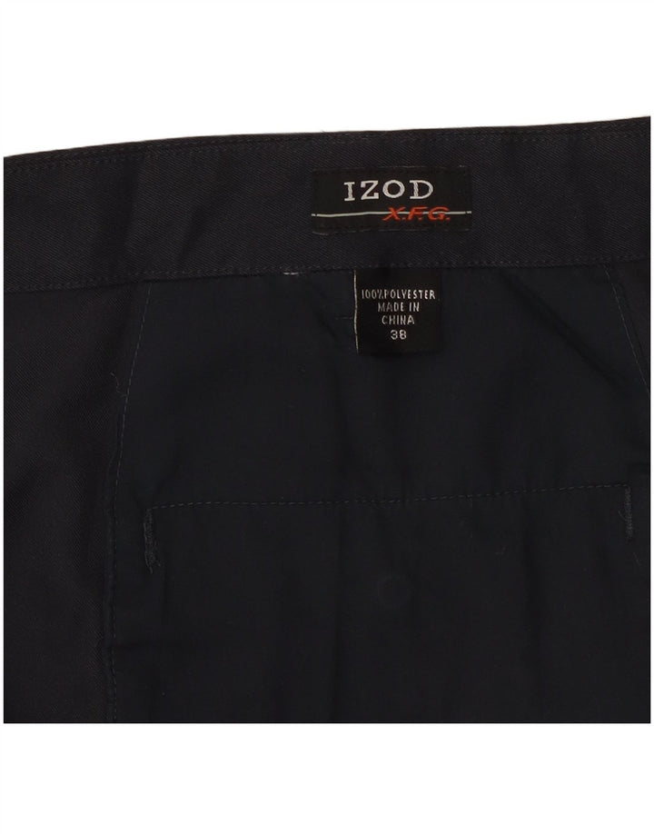 Shorts casuais masculinos Izod Pegged W38 XL azul marinho poliéster