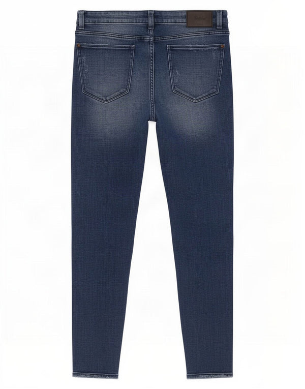 Calça jeans skinny feminina Zara Trafaluc desgastada UE 40 médio W30 L28 azul marinho