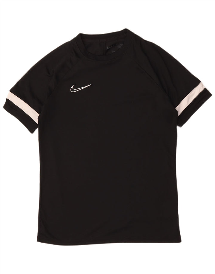 Camiseta masculina Nike Dri Fit Top médio preto colorblock poliéster
