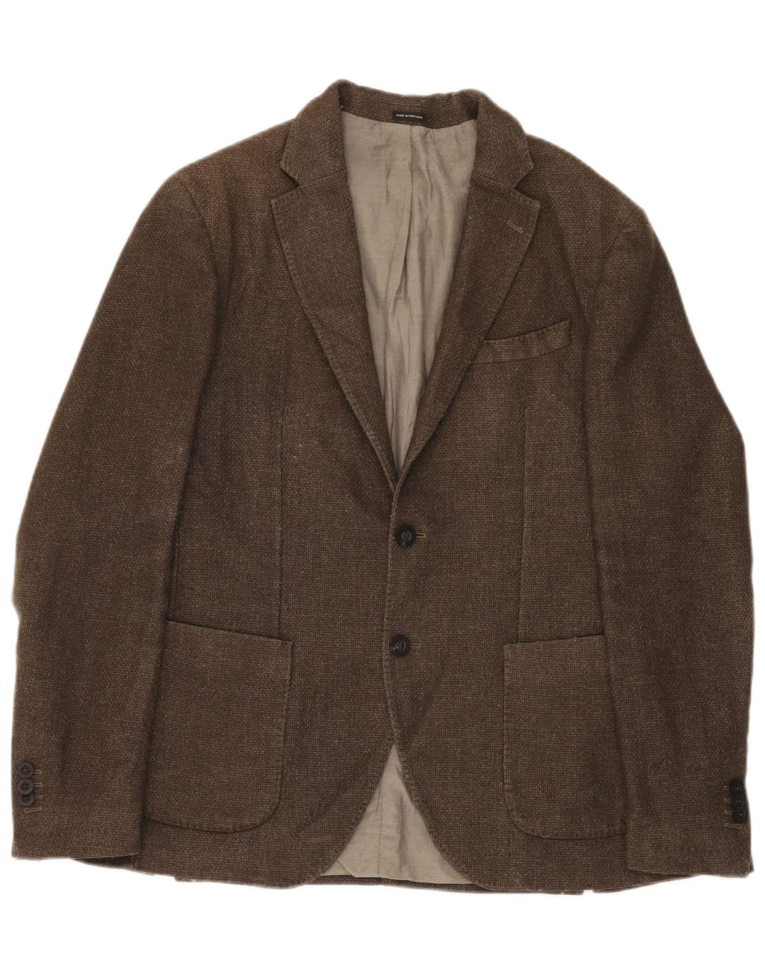 Jaqueta blazer masculina Massimo Dutti com 2 botões UE 50 lã marrom médio