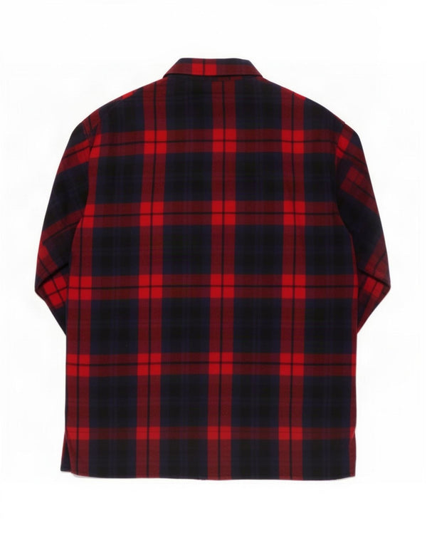 Camisa de flanela feminina Zara UK 14 xadrez vermelho médio