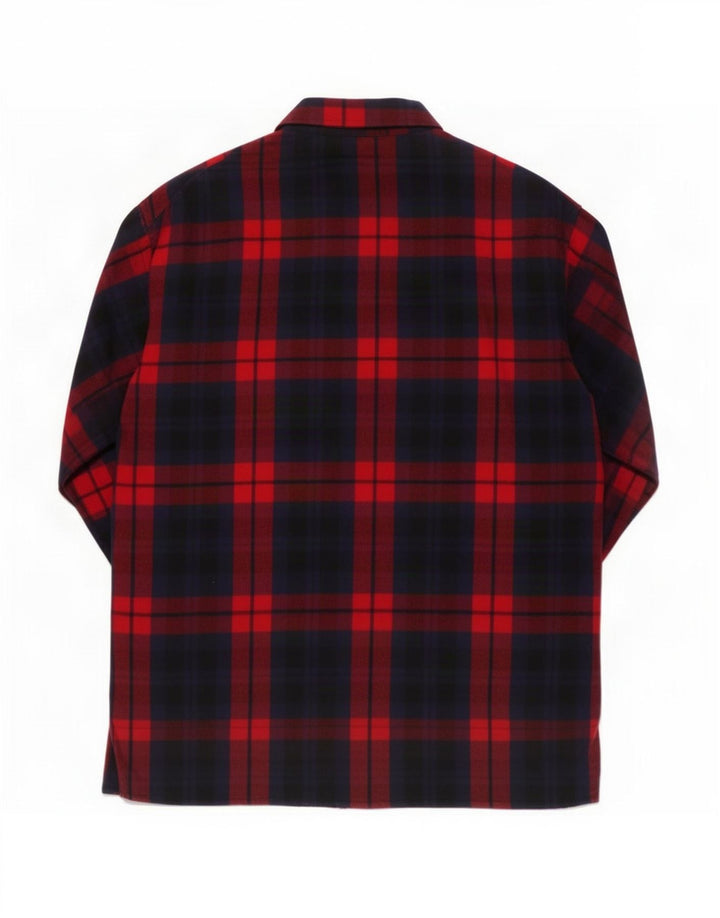 Camisa de flanela feminina Zara UK 14 xadrez vermelho médio