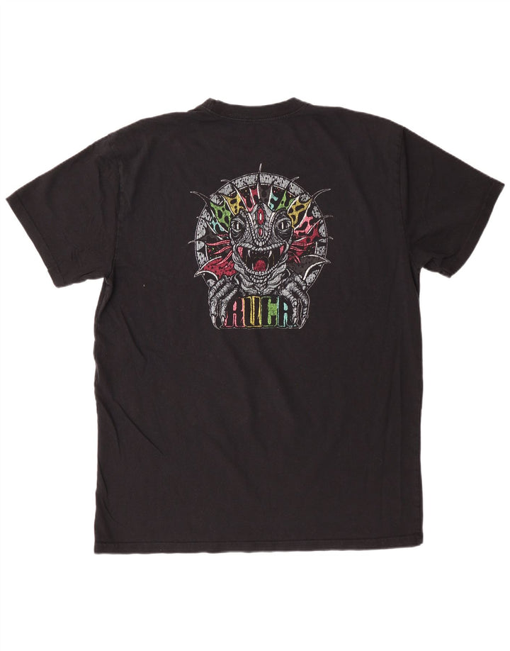Camiseta masculina RVCA com ajuste relaxado gráfico grande preto