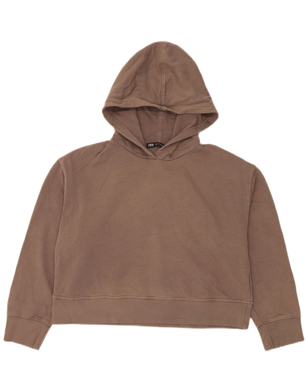 Zara moletom feminino com capuz e ajuste relaxado Reino Unido 16 grande algodão marrom