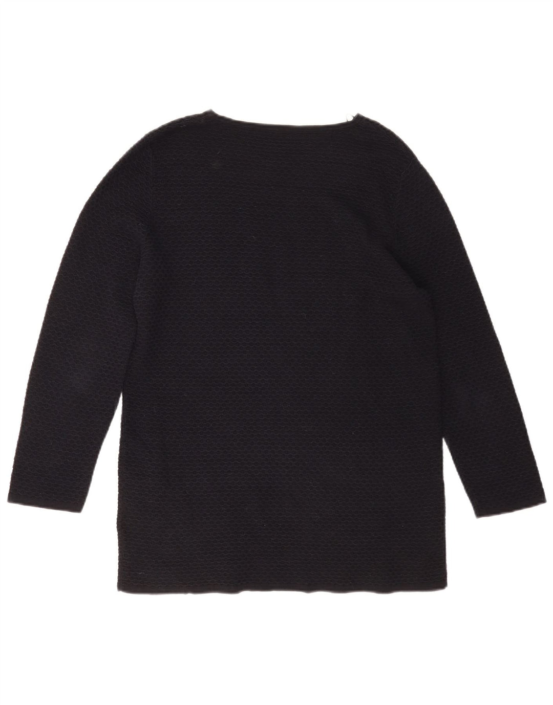 Cos Top feminino manga 3/4 Reino Unido 10 pequeno algodão preto